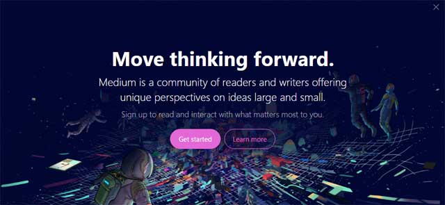 Medium Sign Up Page