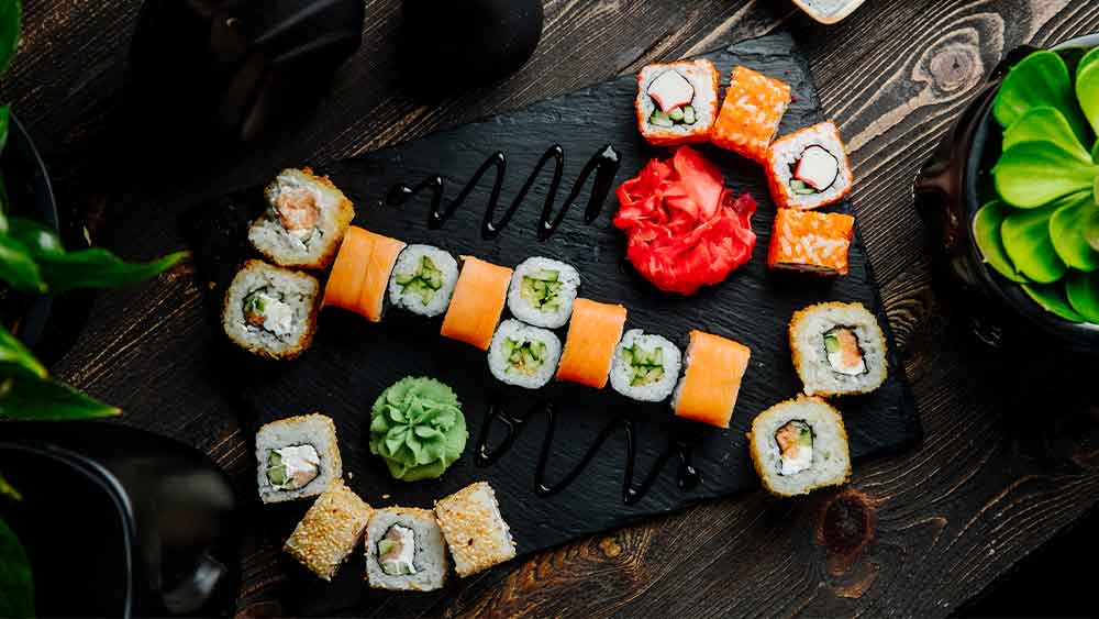 Sushi on a plate. Hayakawa, Atlanta Georgia