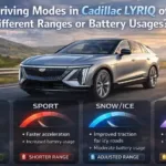 Do the Driving Modes in Cadillac Lyriq offer Different Ranges or Battery Usages
